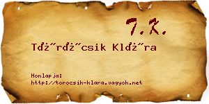 Töröcsik Klára névjegykártya